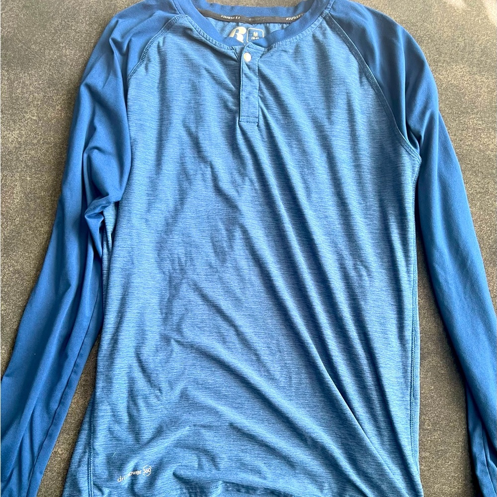 Russel Athletic Long Sleeve Henley Size L.